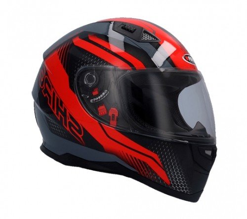 Shiro SH-881 SV Motegi II (XXL) MATT BLACK RED ķivere image 1