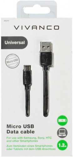 Vivanco кабель microUSB - USB 2.0 1.2 м (36251) image 1