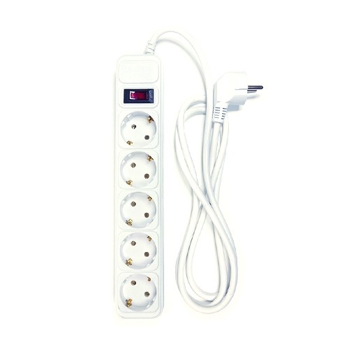 Extension cord 1.8m, 5 sockets, with switch image 1