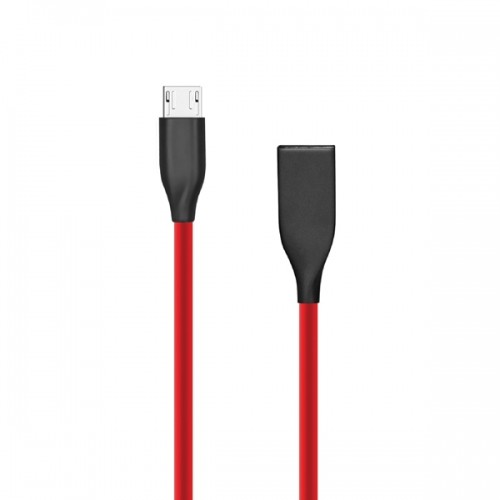 Extradigital Silicone cable USB - Micro USB (red, 1m) image 1