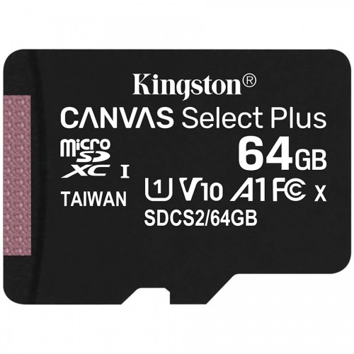 Kingston 64GB microSDXC Canvas Select Plus 100R A1 C10 Single Pack w/o ADP EAN: 740617298963 image 1