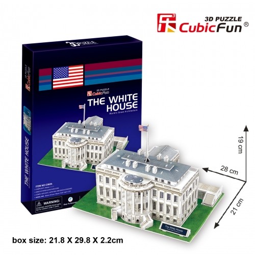 CubicFun 3D puzle Baltais Nams, ASV image 1