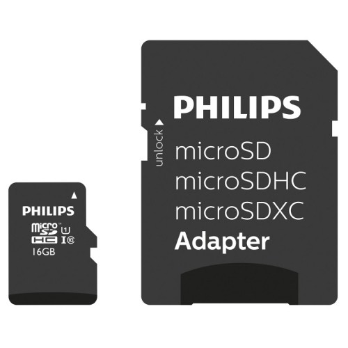 Philips MicroSDHC 16GB class 10/UHS 1 + Adapter image 1