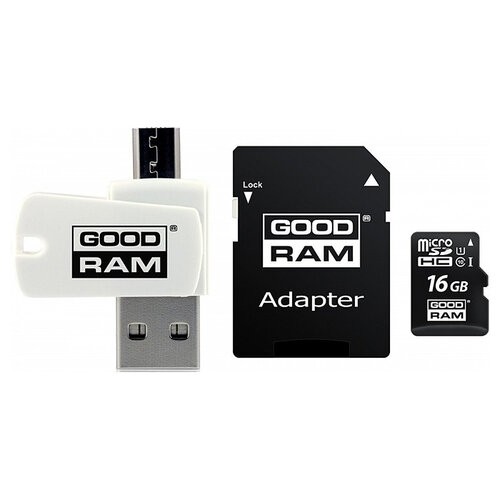 Goodram All in one 16GB class 10/UHS 1 + Adapter + USB reader image 1