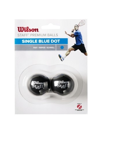 WILSON skvoša bumbiņas STAFF Iepakojumā 2 gb. - blue dot image 1
