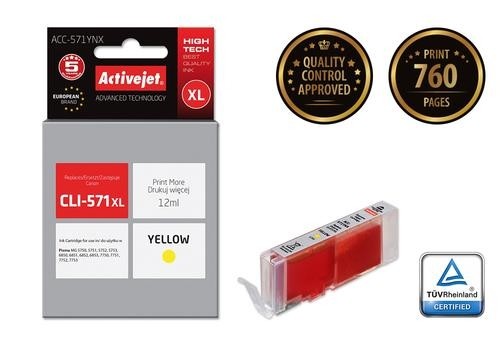 Activejet ink for Canon CLI-571Y XL image 1