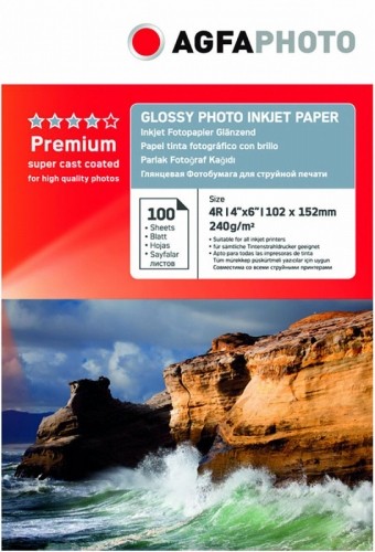 Agfaphoto fotopapīrs 10x15 Premium Glossy 240g 100 lapas image 1