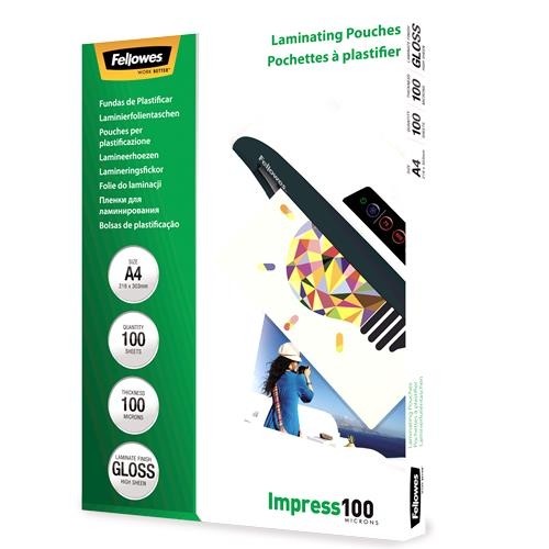 LAMINATOR POUCH GLOSSY/A4 100 100PCS 5351111 FELLOWES image 1
