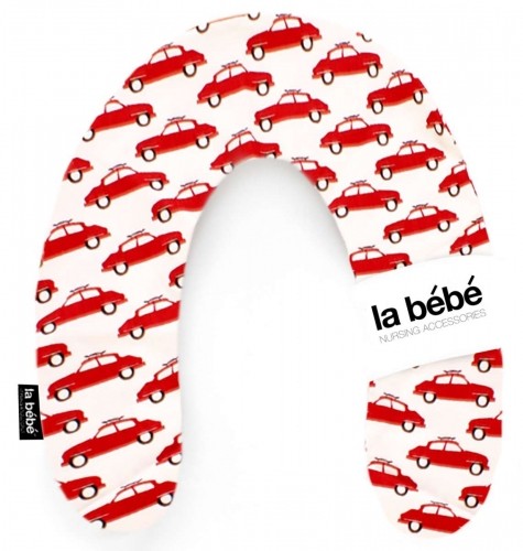 La Bebe™ Rich Maternity Pillow Art.102773 Cars Red-White Подковка для сна, кормления малыша 30x104 cm image 1