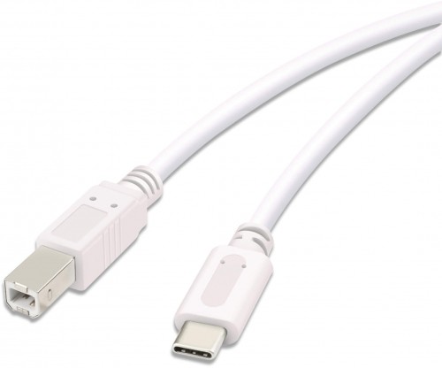 Vivanco cable USB-C - USB-B 3m, white (45356) image 1