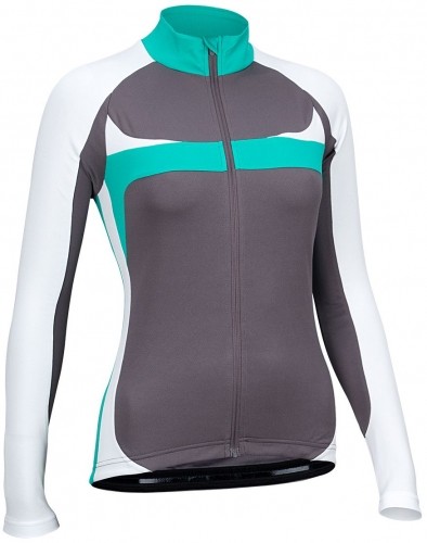 Women's shirt for cycling AVENTO 81BR AWT 38 Anthracite/White/Turquoise image 1