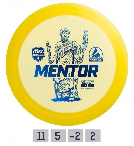 DISCMANIA Distance Driver PREMIUM MENTOR 11/5/-2/2 Yellow image 1