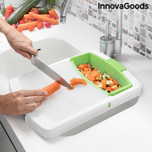 Extendable 3-in-1 Cutting Board with Tray, Container and Drainer PractiCut InnovaGoods image 1