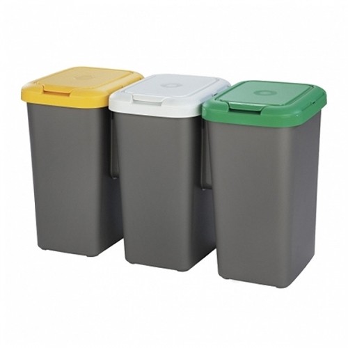 Atkārtoti Pārstrādājamo Atkritumu Tvertne Tontarelli Plastmasa Pelēks (77 X 32 x 47,5 cm) image 1