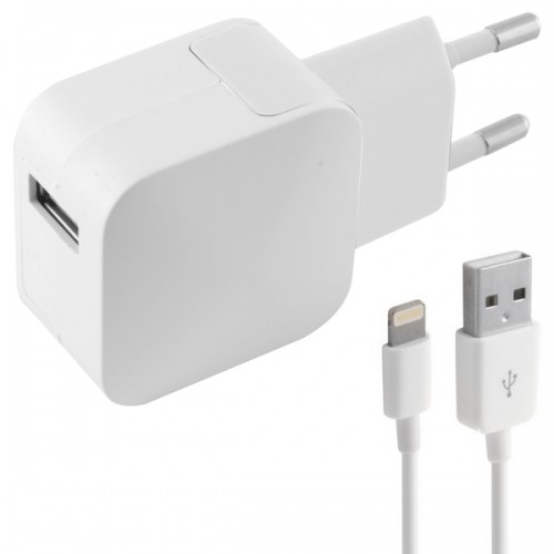 Wall Charger + MFI Certified Lightning Cable KSIX Apple-compatible 2.4A USB iPhone image 1