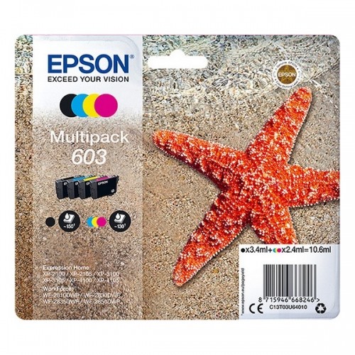 Картридж с оригинальными чернилами (4 штуки) Epson 603 Multipack image 1
