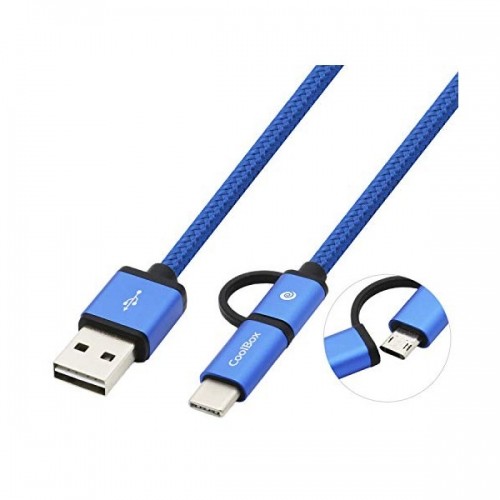 Универсальный кабель USB-MicroUSB/USB C CoolBox COO-CAB-U2MC image 1