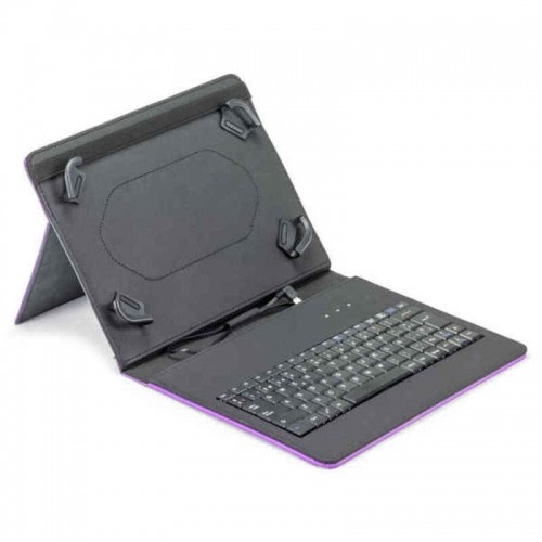 Bluetooth Keyboard with Support for Tablet Maillon Technologique MTKEYUSBPR2 9.7"-10.2" Black Spanish Qwerty Purple Spanish image 1