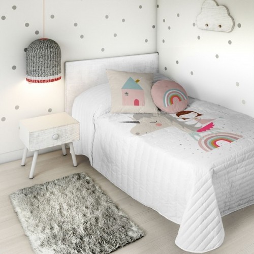 Reversible Bedspread Haciendo el Indio Unicorn White image 1