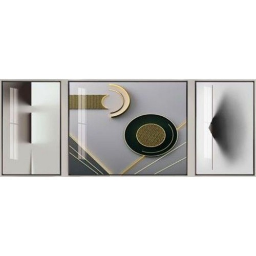 Glezna DKD Home Decor Alumīnijs Abstrakts Koks MDF (3 pcs) (240 x 3 x 80 cm) image 1