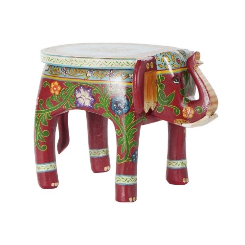 Вспомогательный стол DKD Home Decor Коричневый Разноцветный Акрил Древесина манго Слон (45 x 34 x 34 cm) image 1