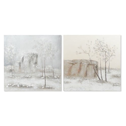 Glezna DKD Home Decor Canvas Koki (2 pcs) (100 x 3.8 x 100 cm) image 1