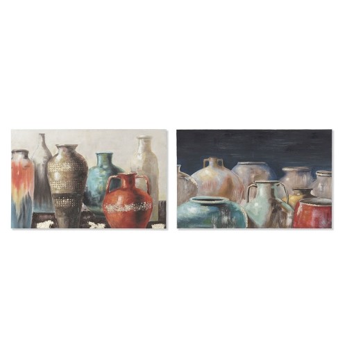 Glezna DKD Home Decor Canvas Vāze (2 pcs) (90 x 2.7 x 60 cm) image 1