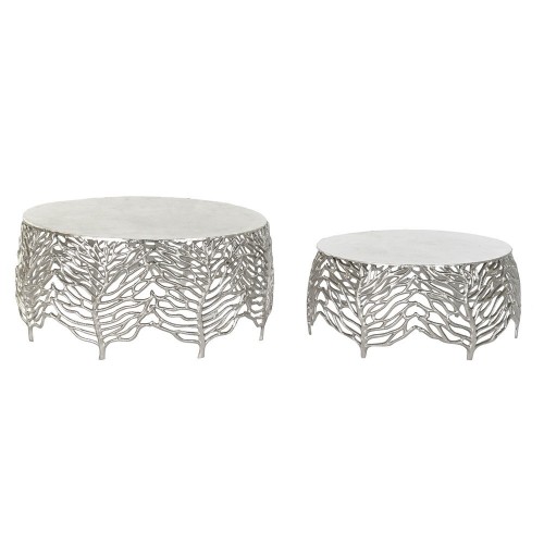 Вспомогательный стол DKD Home Decor Алюминий (2 pcs) (52 x 52 x 25 cm) (63.5 x 63.5 x 30.5 cm) image 1