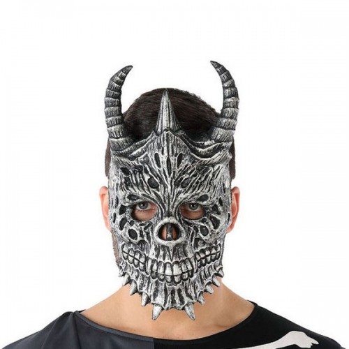 Bigbuy Carnival Маска Halloween Демон Скелет Серый (20 X 33 cm) image 1