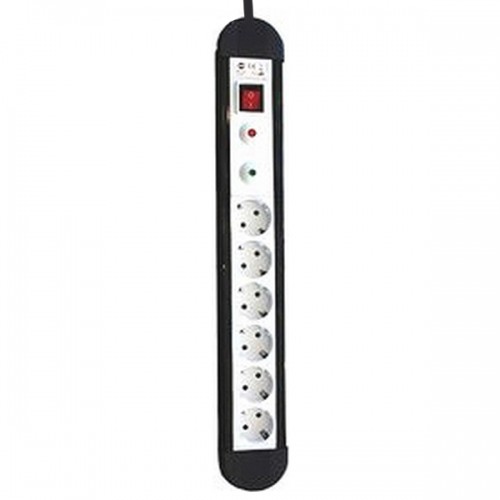 Power Socket - 6 Sockets with Switch Silver Electronics 49646 3680W Black image 1