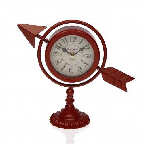 Bigbuy Home Настольные часы Полная стрела Тёмно Бордовый Металл (23 x 16 x 8 cm) image 1