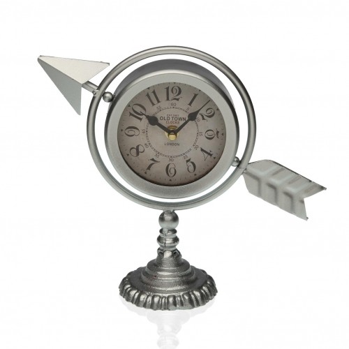 Bigbuy Home Настольные часы Полная стрела Серебристый Металл (23 x 16 x 8 cm) image 1