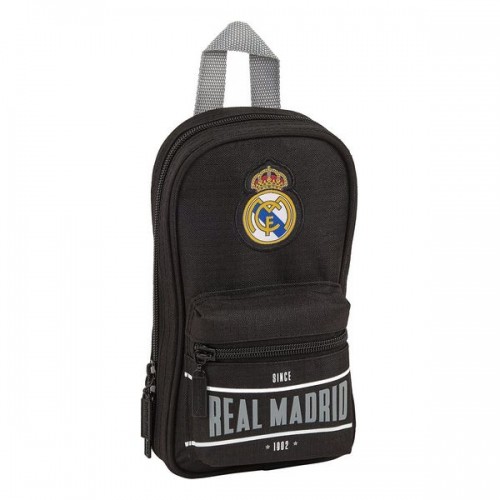 Backpack Pencil Case Real Madrid C.F. Black 12 x 23 x 5 cm (33 Pieces) image 1