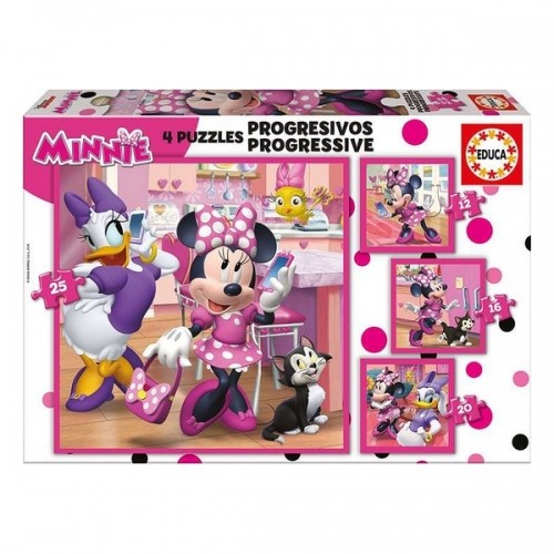 Puzle un domino komplekts Minnie Mouse Happy Helpers Progresīvs 12-16-20-25 Daudzums image 1