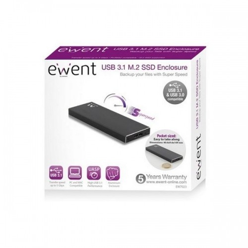 External Box Ewent EW7023 SSD M2 USB 3.1 Aluminium image 1