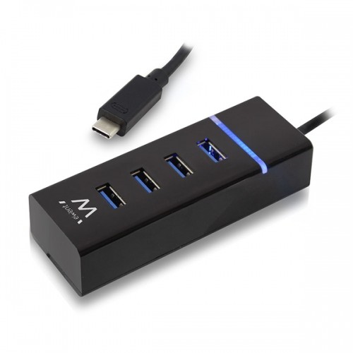 4-Port USB Hub Ewent EW1137 USB 3.1 Black image 1