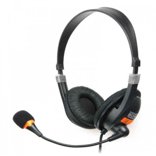Headphones with Microphone Natec NSL-0294 Black Orange (1 Unit) image 1