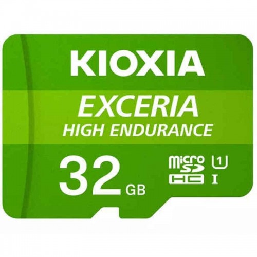 Micro SD Memory Card with Adaptor Kioxia Exceria High Endurance Class 10 UHS-I U3 Green image 1
