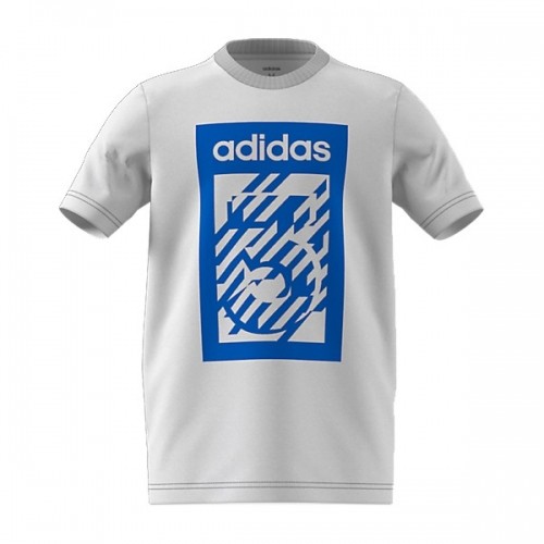 Krekls ar Īsām Piedurknēm Bērniem Adidas YB BOX TEE  Balts image 1