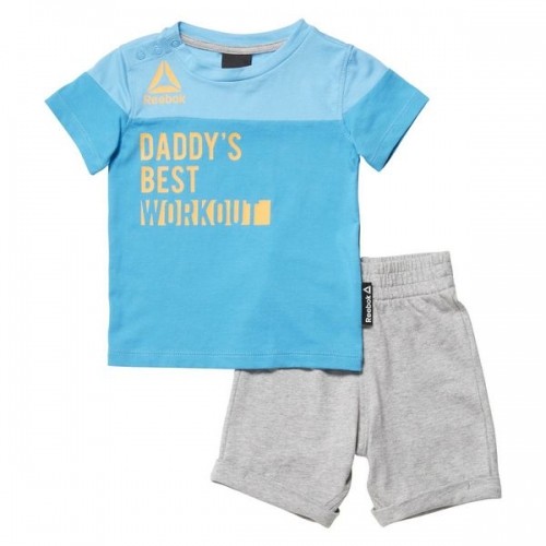 Sports Outfit for Baby Reebok G ES Inf SJ SS Zils Pelēks image 1