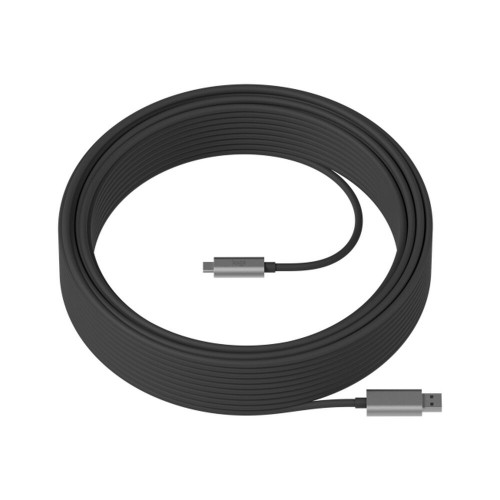 USB A to USB C Cable Logitech 939-001802 Black 25 m image 1