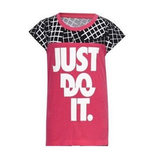 Krekls ar Īsām Piedurknēm Bērniem Nike 848-A72  Rozā 100% kokvilnas image 1