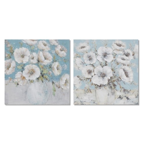 Painting DKD Home Decor 100 x 2,8 x 100 cm Vase Shabby Chic (2 Units) image 1