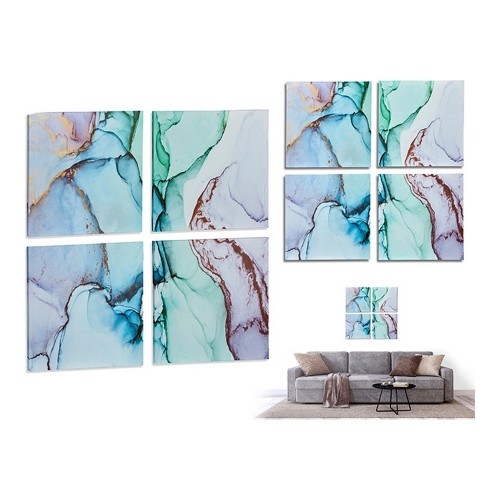 Painting Canvas Marble Blue (4 Pieces) image 1