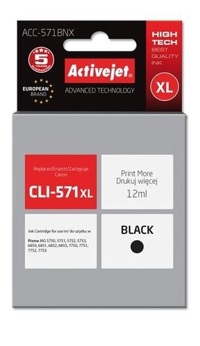 Activejet ACC-571BNX ink for Canon printer; Canon CLI-571Bk XL replacement; Supreme; 12 ml; black image 1