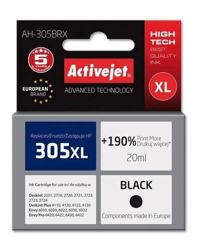 Activejet AH-305BRX ink for HP printer; HP 305XL 3YM62AE replacement; Premium; 20 ml; black image 1