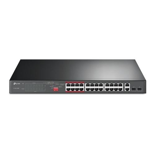 TP-LINK 24-Port 10/100Mbps + 2-Port Gigabit Unmanaged PoE+ Switch image 1