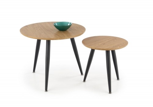 Halmar MENTONA 2, set of two coffee tables, color: golden oak / black image 1