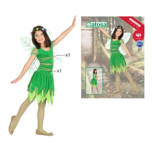 Costume for Children Green Fairy of Spring Fantasy (2 Pieces) (2 pcs) image 1