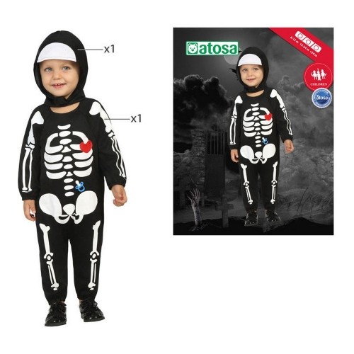 Costume for Babies Black Skeleton (2 Pieces) image 1